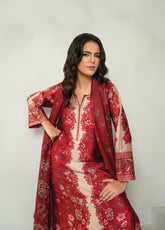 Marine By Rashid Textile Luxury Printed Silk 3 Piece Unstitched Suit RT25LS D-1008